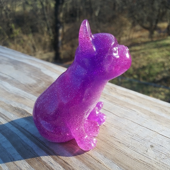 💜SOLD💜Frenchie Bulldog Epoxy Resin Art Purple - Picture 5 of 11